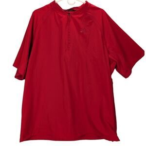 Adidas Golf Pullover Mens Extra Large Windbreaker Shirt Mock Quarter Zip Red